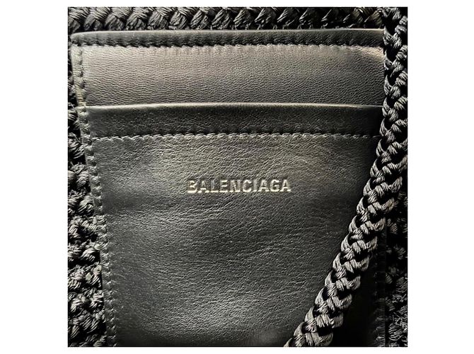 Borsa Cesto 2-Way Balenciaga Ibiza Small Strap Logo Nero - vista 13