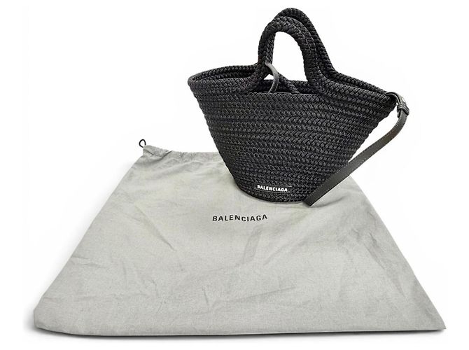 Borsa Cesto 2-Way Balenciaga Ibiza Small Strap Logo Nero - vista 2