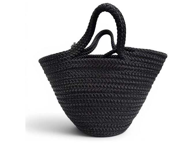 Borsa Cesto 2-Way Balenciaga Ibiza Small Strap Logo Nero - vista 4