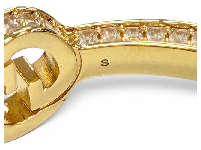 Bracciale rigido GUCCI Blondie con G interlocking e strass D'oro - vista 10