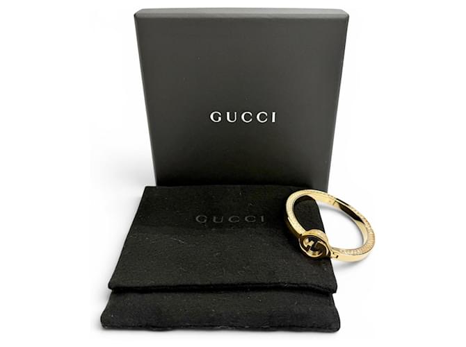 Bracciale rigido GUCCI Blondie con G interlocking e strass D'oro - vista 2