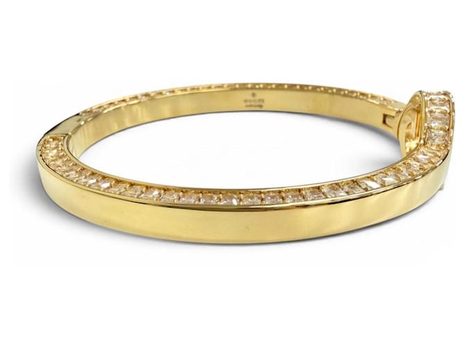 Bracciale rigido GUCCI Blondie con G interlocking e strass D'oro - vista 4