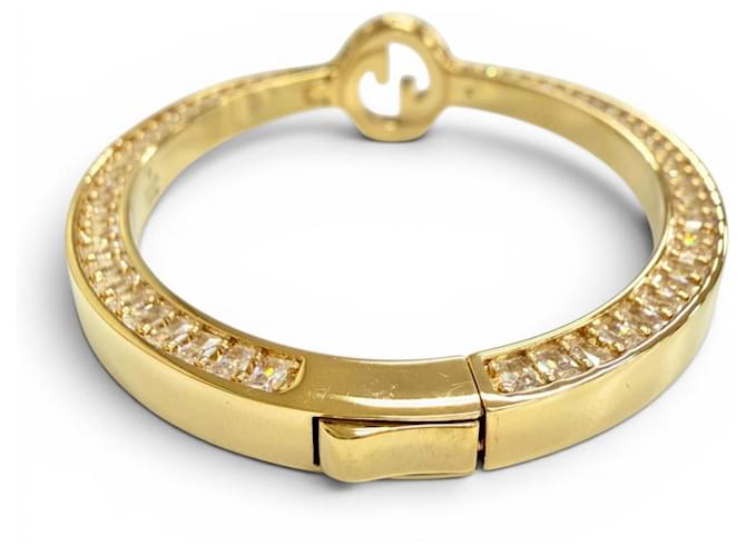 Bracciale rigido GUCCI Blondie con G interlocking e strass D'oro - vista 5
