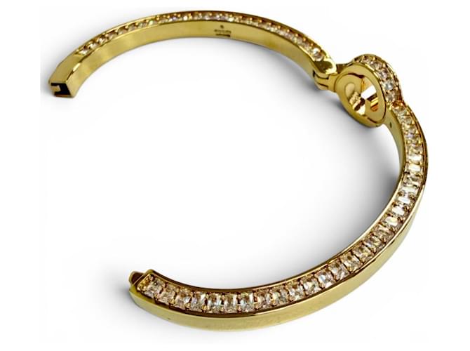Bracciale rigido GUCCI Blondie con G interlocking e strass D'oro - vista 7