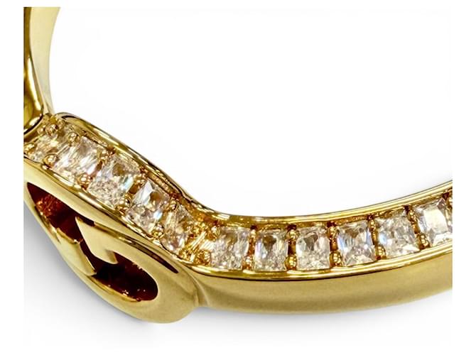 Bracciale rigido GUCCI Blondie con G interlocking e strass D'oro - vista 8