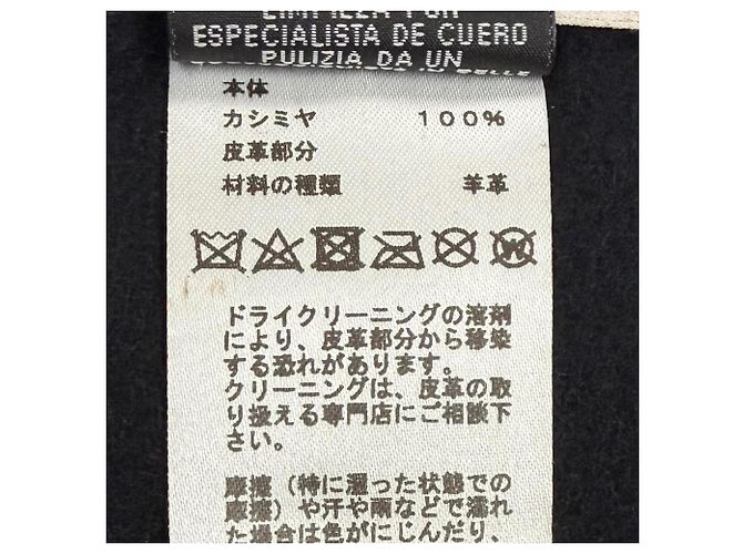 Hermès Stola HERMES Cheval au Tre in cashmere e pelle Nero Blu navy - vista 7