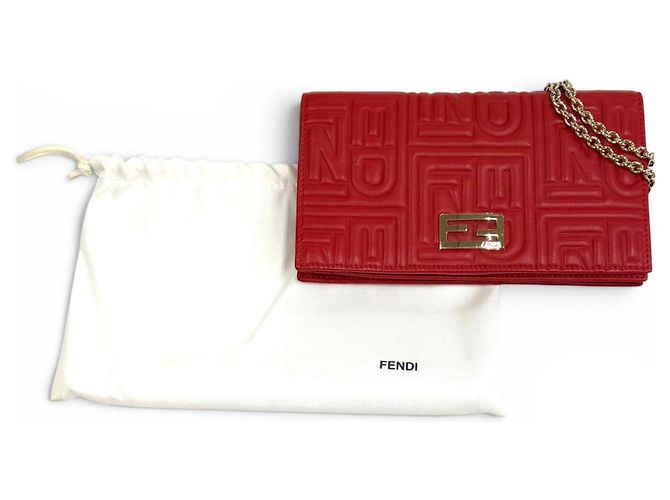 Fendi rote Leder-Kettenbrieftasche - Ansicht 2