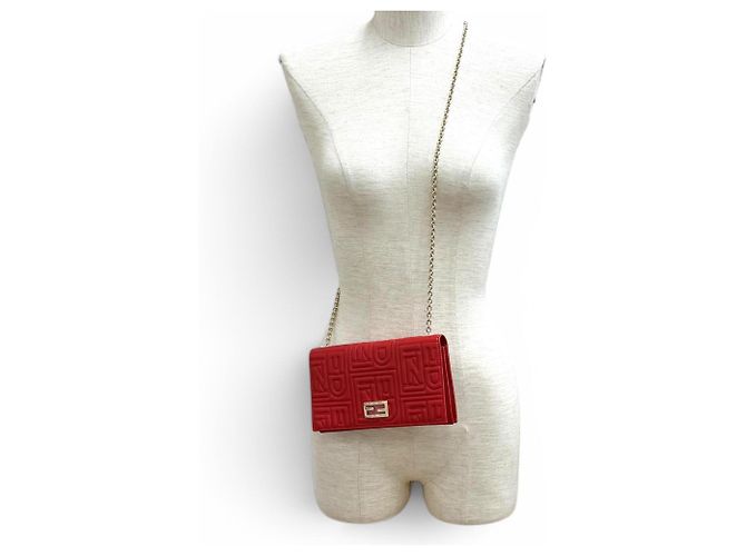 Fendi rote Leder-Kettenbrieftasche - Ansicht 3