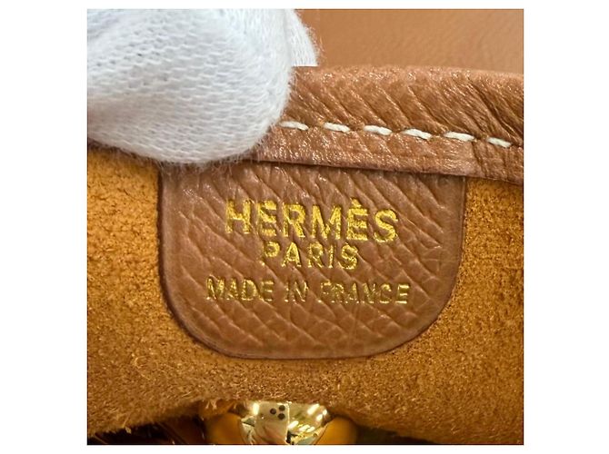 Hermès Borsa a tracolla HERMES Vespa PM Gold in pelle Courchevel D'oro - vista 10