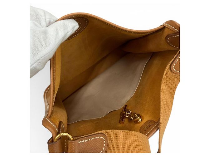 Hermès Borsa a tracolla HERMES Vespa PM Gold in pelle Courchevel D'oro - vista 7