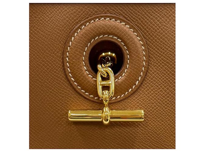 Hermès Borsa a tracolla HERMES Vespa PM Gold in pelle Courchevel D'oro - vista 9