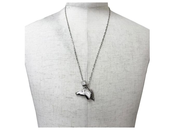 Hermès Collana a catena Hermes Talisman Pegasus Argento - vista 3