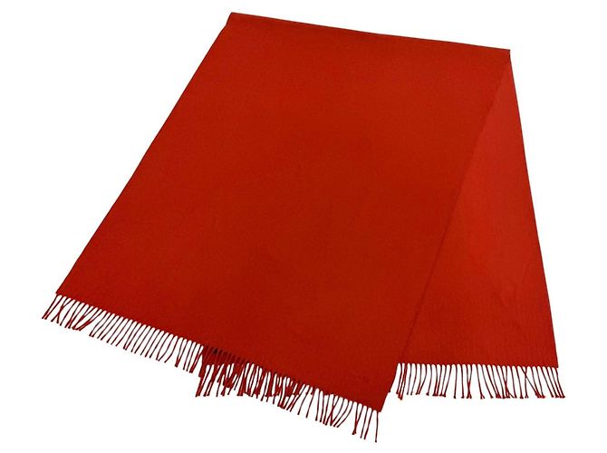 Hermès Stola Hermes 100% Cashmere Rossa Rosso - vista 6