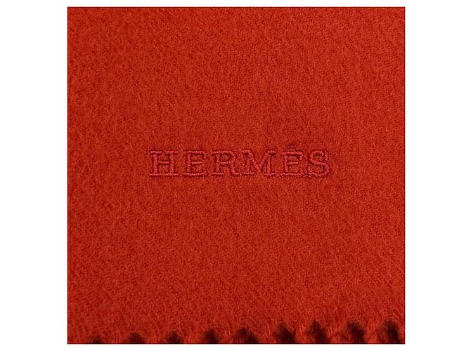 Hermès Stola Hermes 100% Cashmere Rossa Rosso - vista 7