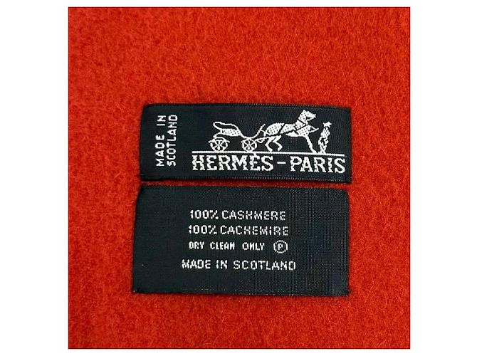 Hermès Stola Hermes 100% Cashmere Rossa Rosso - vista 9