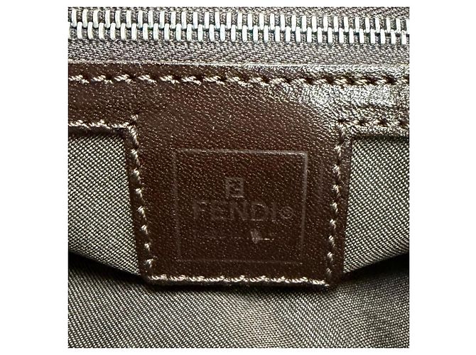 Zucca Fendi Vintage Leder-Schultertasche Braun - Ansicht 10