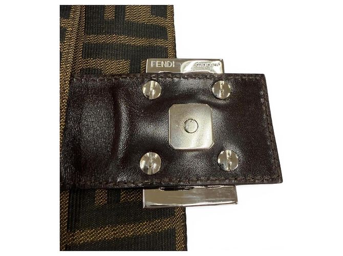 Zucca Fendi Vintage Leder-Schultertasche Braun - Ansicht 11