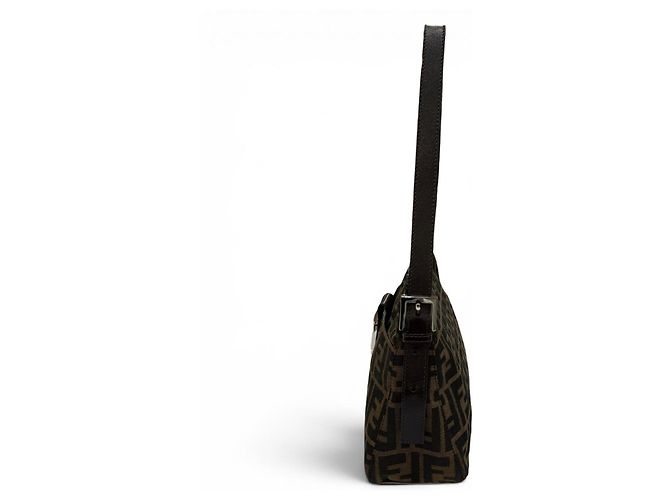 Zucca Fendi Vintage Leder-Schultertasche Braun - Ansicht 4