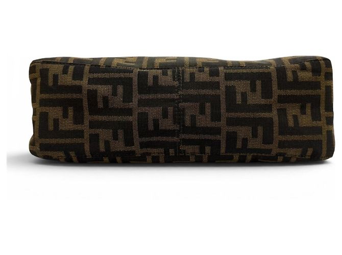 Zucca Fendi Vintage Leder-Schultertasche Braun - Ansicht 5