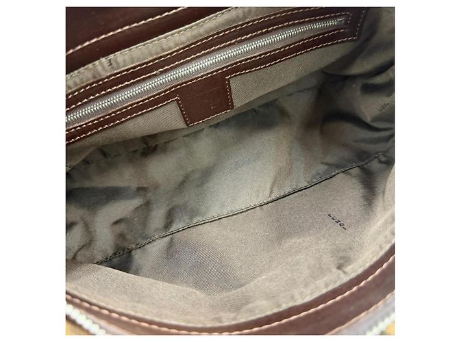 Zucca Fendi Vintage Leder-Schultertasche Braun - Ansicht 6