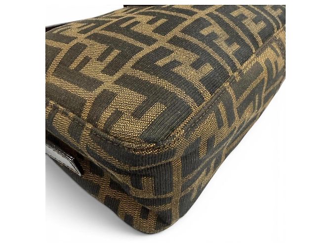 Zucca Fendi Vintage Leder-Schultertasche Braun - Ansicht 7