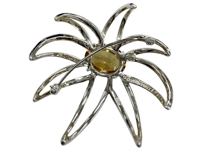Spilla Tiffany & Co. Vintage 925 Citrine Fireworks Argento Giallo - vista 4