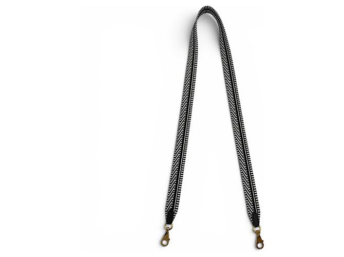 Hermès Hermes Bandoulière Sangle Caval 25mm Shoulder Strap Schwarz Weiß - Ansicht 2
