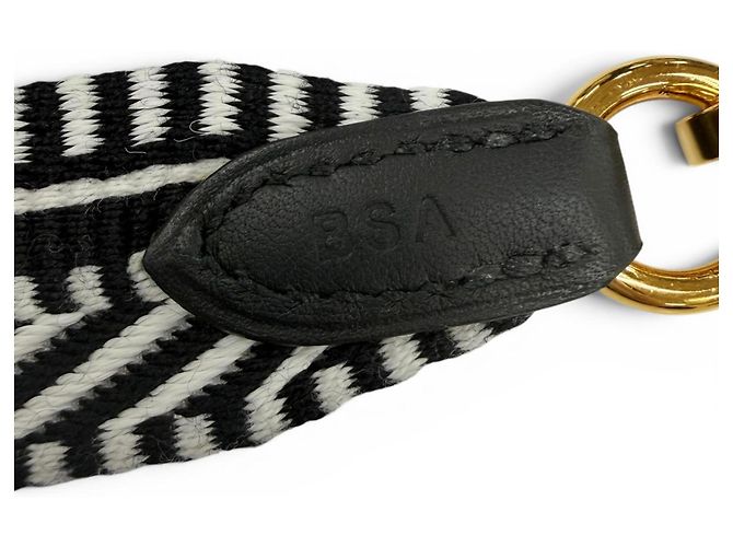 Hermès Hermes Bandoulière Sangle Caval 25mm Shoulder Strap Schwarz Weiß - Ansicht 6