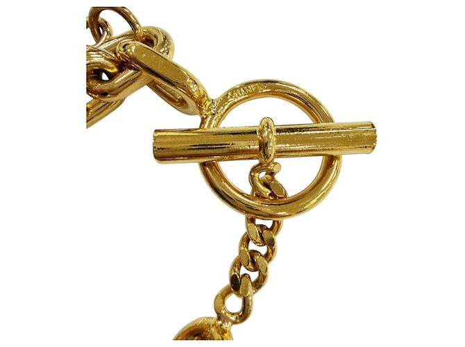 Bracciale Rigido Chanel Vintage con Ciondolo Icona in Metallo D'oro - vista 7