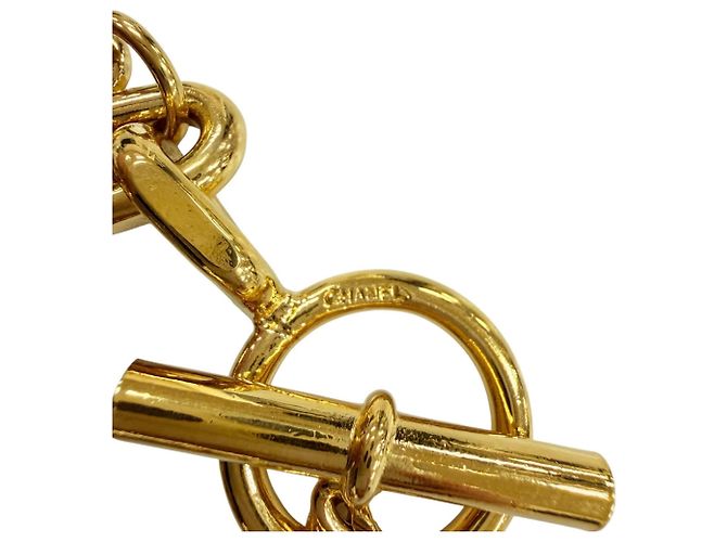 Bracciale Rigido Chanel Vintage con Ciondolo Icona in Metallo D'oro - vista 8