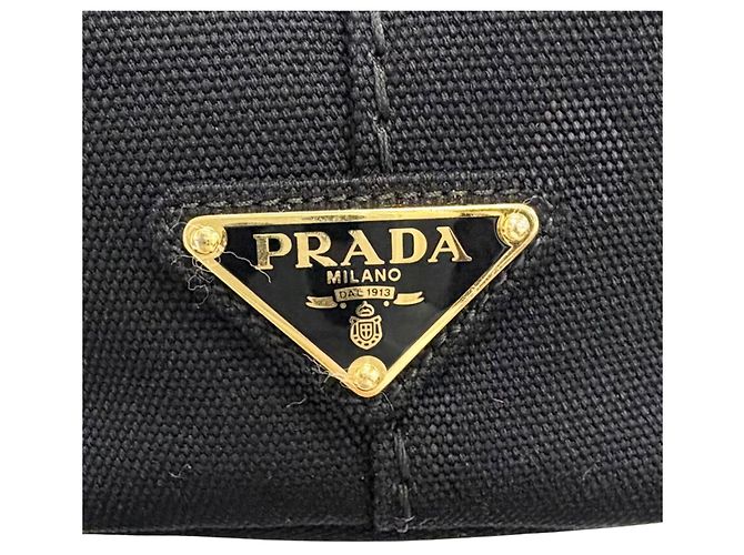 Tote Borsa a mano e spalla 2-Way Prada 1BG439 in canapa e pelle con logo triangolare Nero - vista 11