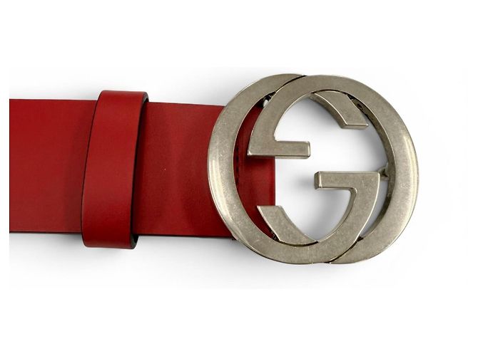 Cinturón de piel Gucci Interlocking G Roja - vista 4