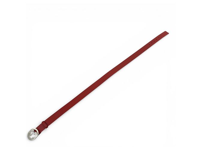 Cinturón de piel Gucci Interlocking G Roja - vista 5