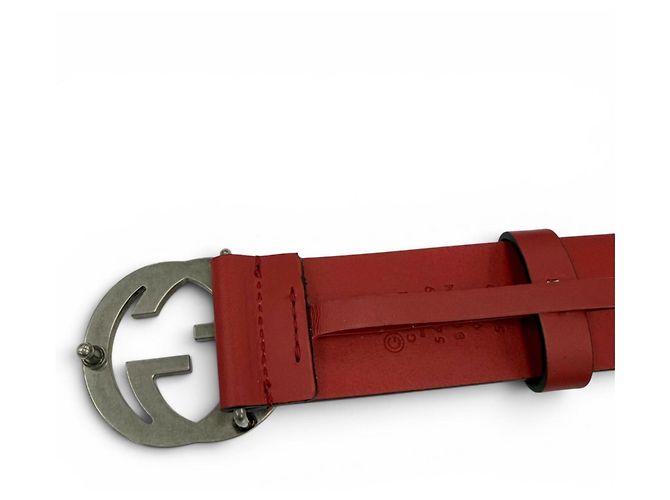 Cinturón de piel Gucci Interlocking G Roja - vista 7