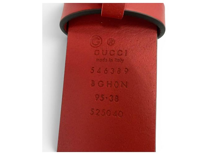 Cinturón de piel Gucci Interlocking G Roja - vista 9