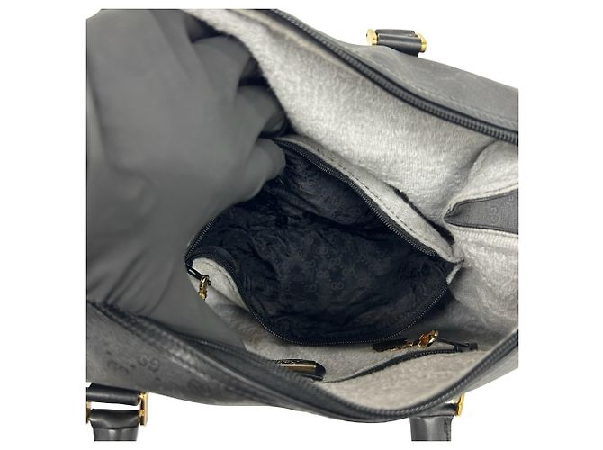 GUCCI Vintage Micro GG Logo Lederhandtasche Schwarz - Ansicht 10