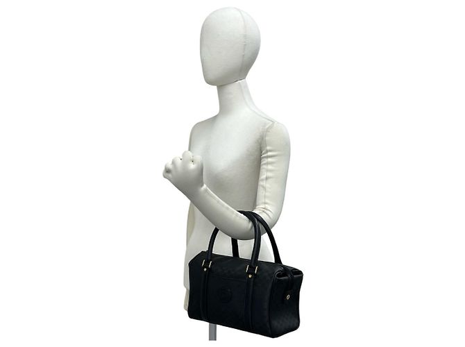 GUCCI Vintage Micro GG Logo Lederhandtasche Schwarz - Ansicht 2