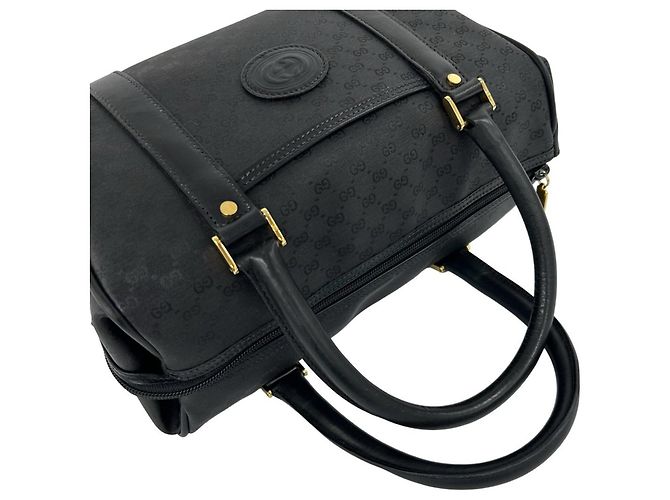 GUCCI Vintage Micro GG Logo Lederhandtasche Schwarz - Ansicht 4