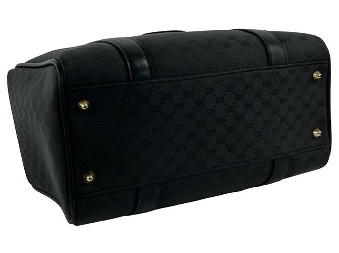 GUCCI Vintage Micro GG Logo Lederhandtasche Schwarz - Ansicht 7