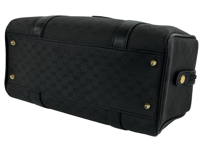 GUCCI Vintage Micro GG Logo Lederhandtasche Schwarz - Ansicht 8