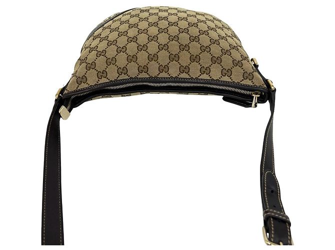 Borsa a tracolla Gucci in tela GG e pelle Marrone - vista 4