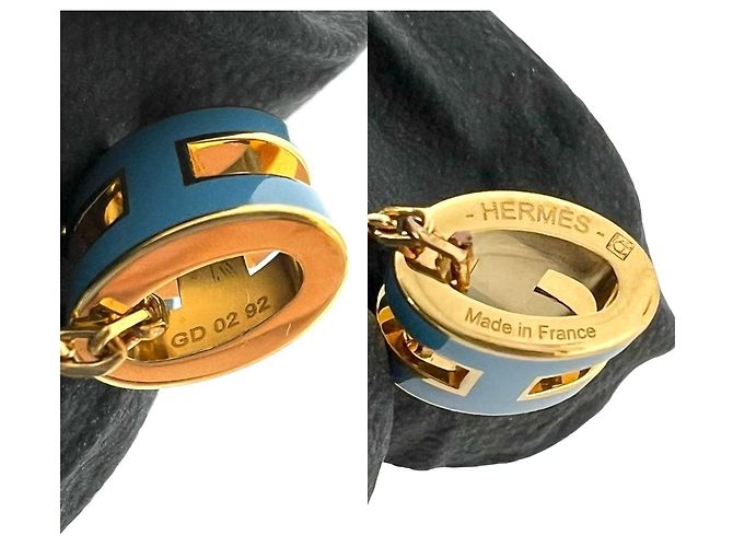 Hermès Colar Hermes Mini Pop H com pingente dourado e azul - vista 3