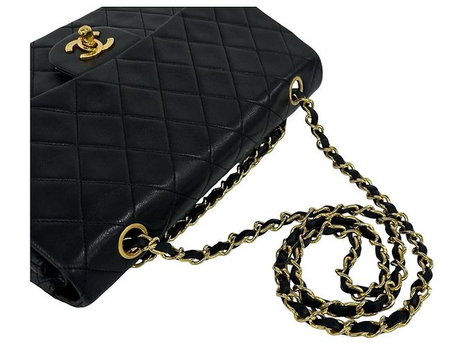 Chanel Vintage Matelassé Coco Mark Double Flap Schultertasche Schwarz - Ansicht 4
