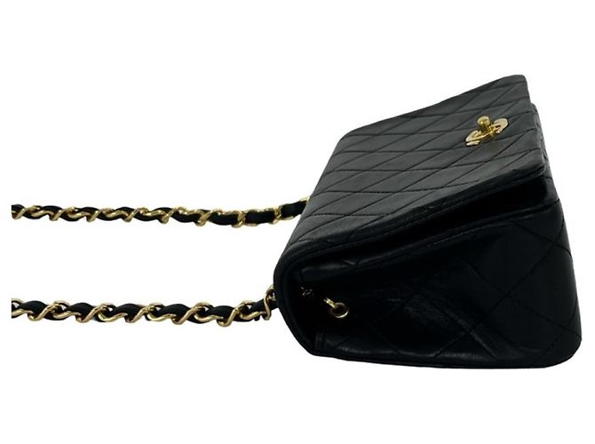 Chanel Vintage Matelassé Coco Mark Double Flap Schultertasche Schwarz - Ansicht 5