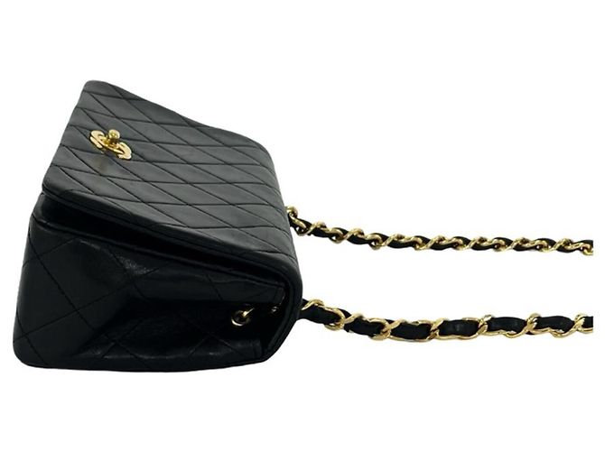 Chanel Vintage Matelassé Coco Mark Double Flap Schultertasche Schwarz - Ansicht 6