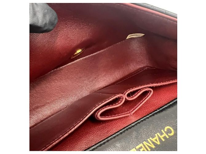 Chanel Vintage Matelassé Coco Mark Double Flap Schultertasche Schwarz - Ansicht 9