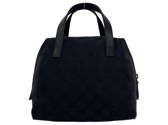 Borsa a mano Gucci GG Canvas Leather Mini Boston Bag Nero - vista 3