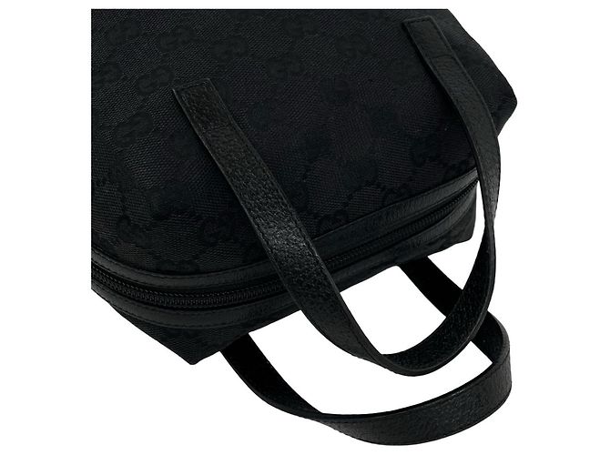 Borsa a mano Gucci GG Canvas Leather Mini Boston Bag Nero - vista 4