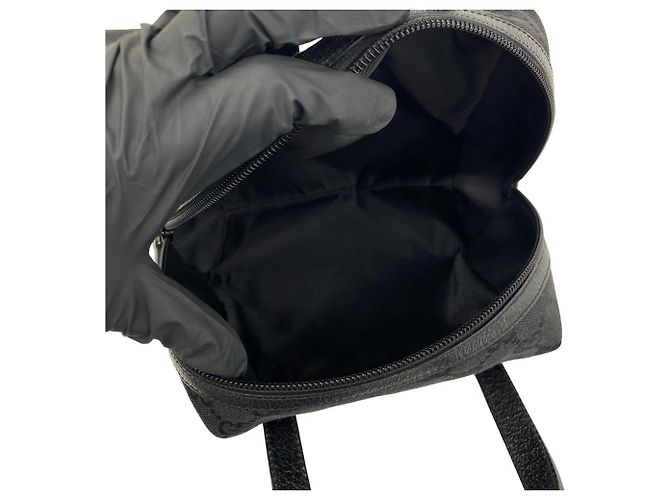 Borsa a mano Gucci GG Canvas Leather Mini Boston Bag Nero - vista 9