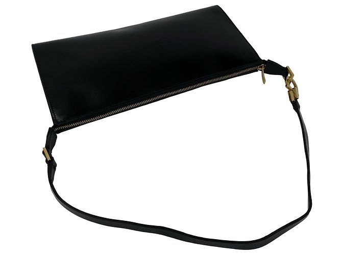 Gancini Borsa semi-one shoulder in pelle nera Salvatore Ferragamo Nero - vista 4